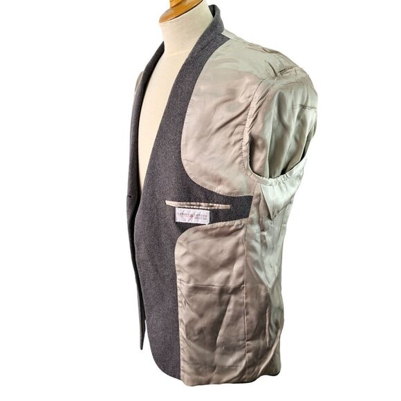 90s Bonney & Gordon Gray Cashmere 3 Btn Sport Coat Notch Lapel Ventless Mens 46L - Picture 10 of 12